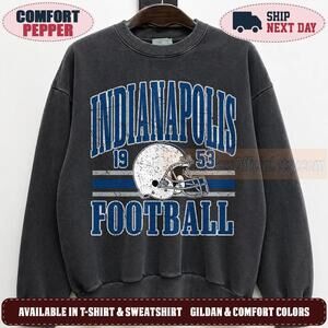 Indianapolis 90s Retro Graphic Oversized Game Day Fan Sweatshirt Icp09F